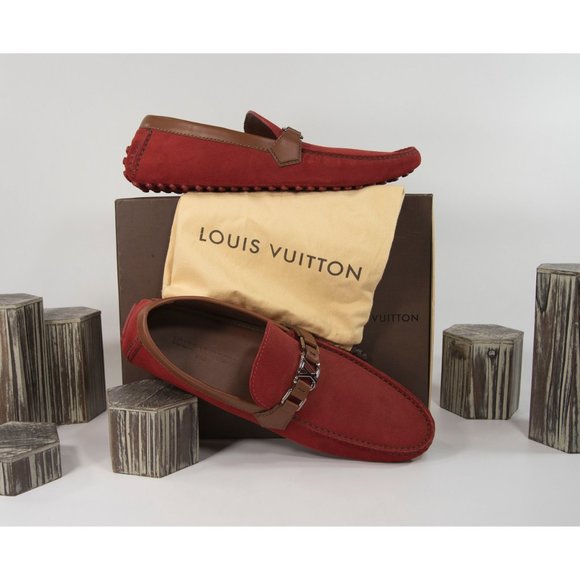 Louis Vuitton Hockenheim Red Suede Loafer Moccasin - Picture 2 of 6